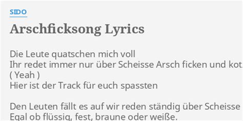 arschficksong lyrics|Sido – Arschficksong Lyrics